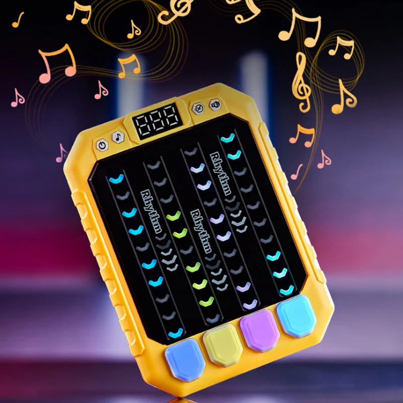 1 Piece Montessori Travel Toy Electronic Music Rhythm Puzzle Game Machine Light Up Educationa Sensory Fast Push Table Game
