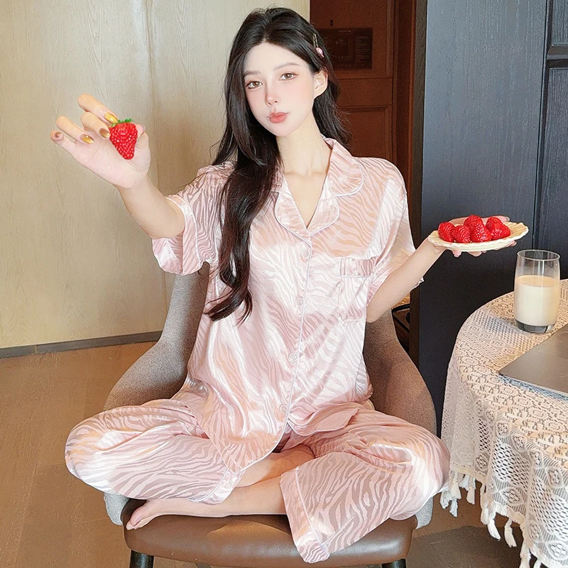 مخطط طباعة بسيطة عادية جديدة 2 قطعة منامة مجموعة ا...