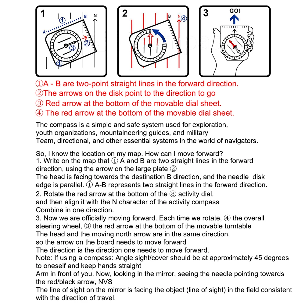 Outdoor Hiking Camping Survival Guiding Tool Waterproof Compass Map Scale Ruler Folding Drawing Multifunctional