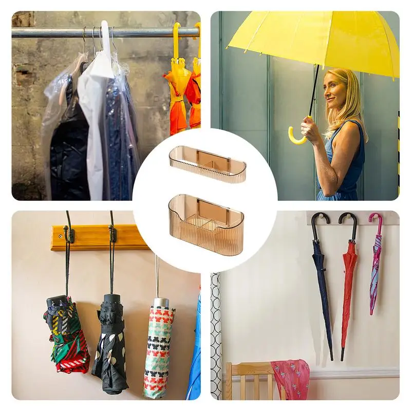 Umbrella Stands For Entryway Wall Mount Umbrella Rack Space-Saving Adjustable Stand Basket Organizer For Long And Short