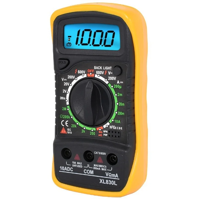 20pcs Xl830l Handheld Digital Multimeter Intelligent Digital Display Universal Meter Measuring Capacitance Automatic Shutdown