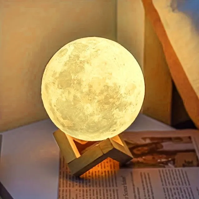 Luz de luna LED para decoración de dormitorio, luz de noche de luna DIY, regalo de cumpleaños para niña, niño, mujer, 1 LED - Imagen 4