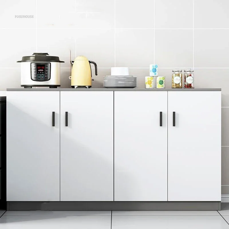 Nordic Simple Multi-functional Kitchen Cabinets Small Apartment Home Kitchen Cabinet Living Room Floor-standing Storage Cabinets 2