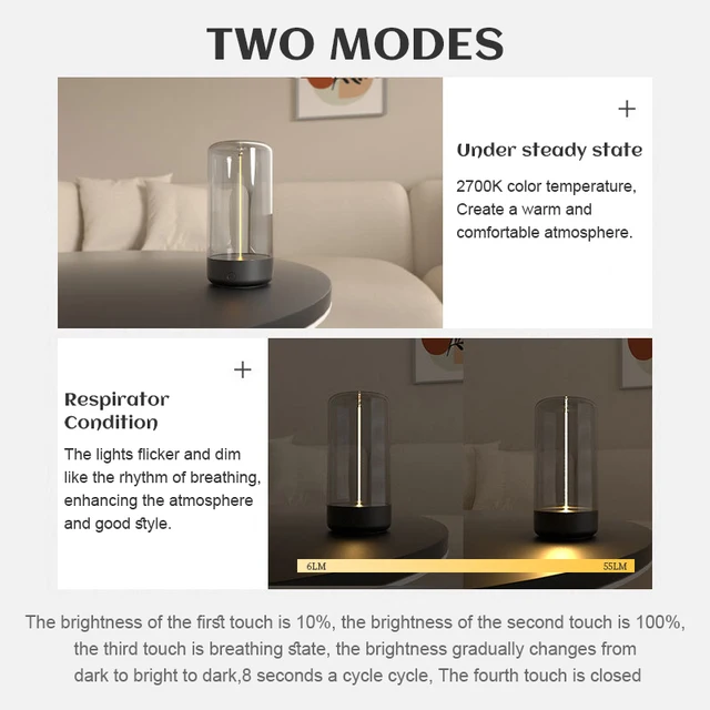 AUGE LIGHT Designed, Mini Minimalist Table Lamp Cordless LED Desk