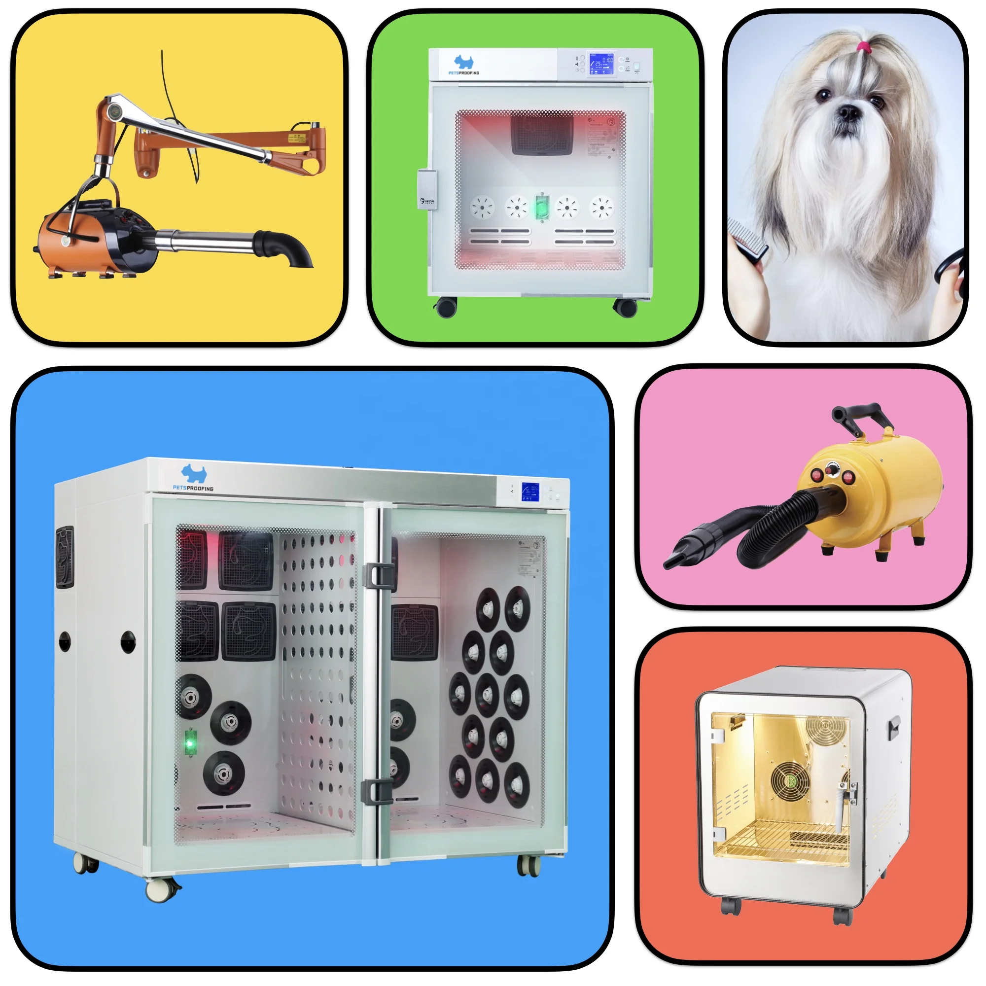 Smart Automatic Pet Hair Blower Dryer Low Noise Eco-Friendly Plastic Drying Cabin For Dogs Sustainable Grooming Tool