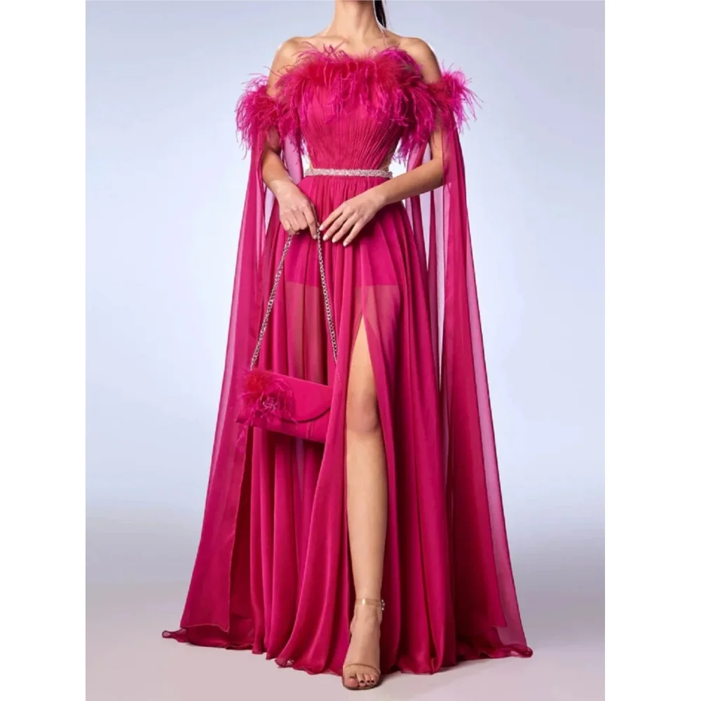 

Muloong Strapless Sweep Train Women Elegant And Pretty Luxury Prom Dress