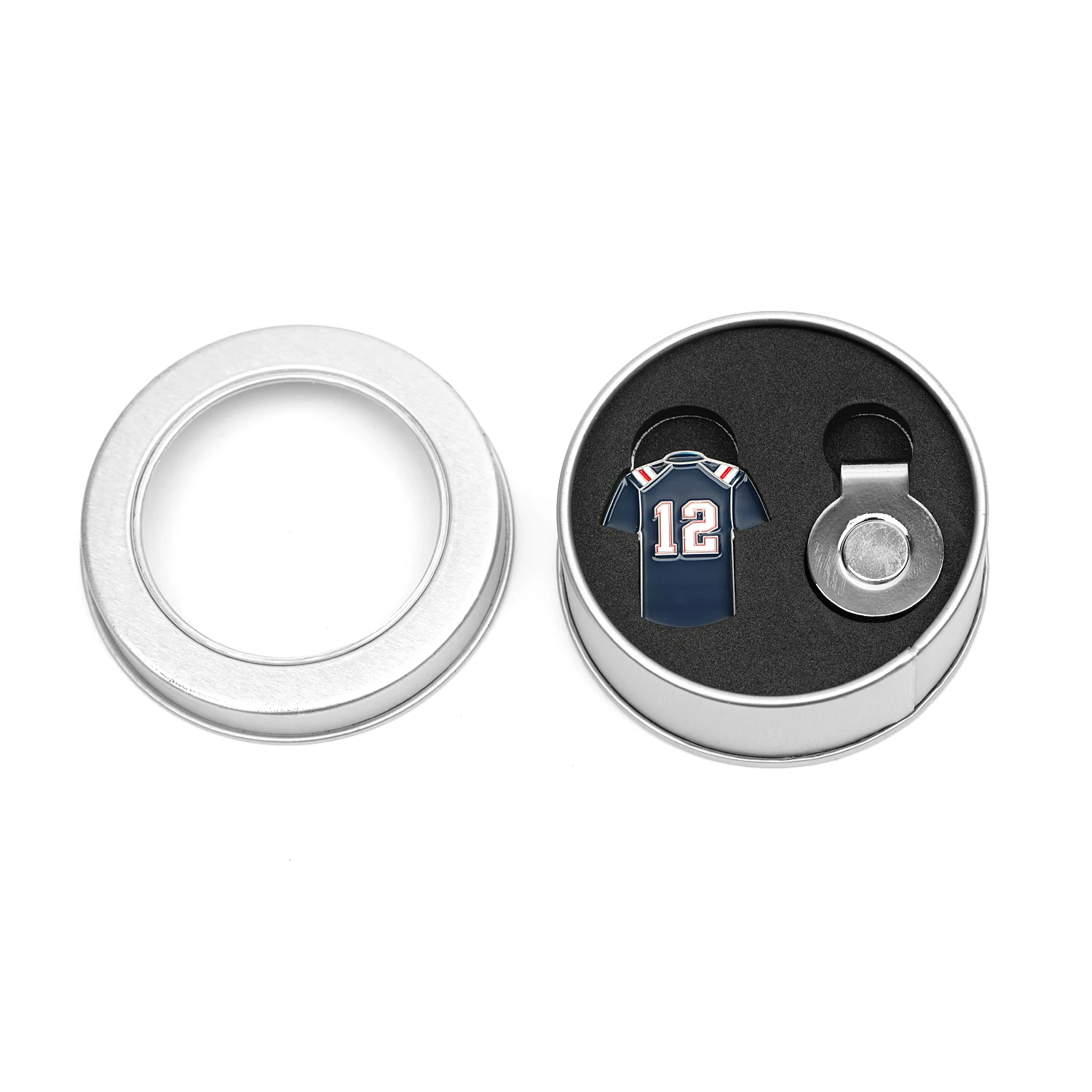 Sports Stars Jersey Design Gift Box Golf Ball Marker with Magnetic Hat Clip Set