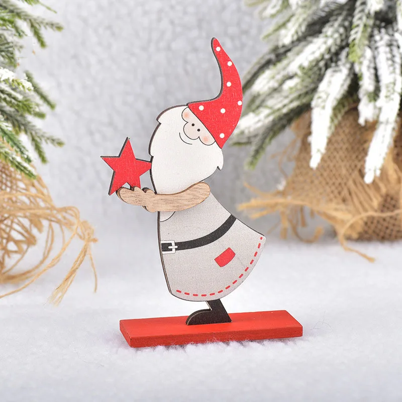 

2 шт./лот деревянные рождественские украшения для кукол, домашние праздничные декоративные куклы, окрашенные украшения с Санта-Клаусом, украшение для ресторана