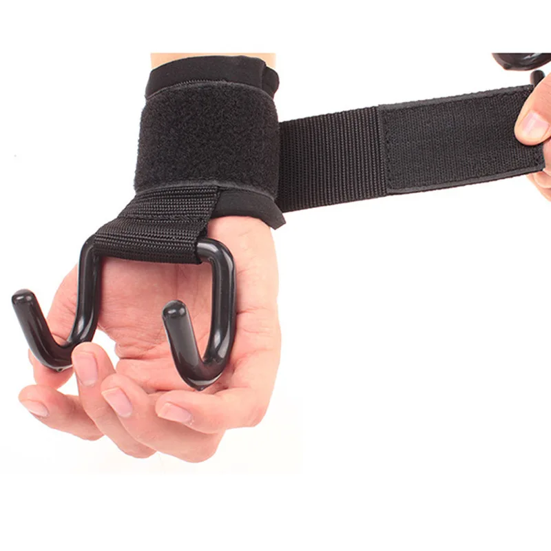 Multifunction Weight Lifting Hooks Wrist Wraps, Hand-Bar Wrist Support,Gym Fitness Hook, Pull-Ups, Power Lifting Gloves, 2 Pcs
