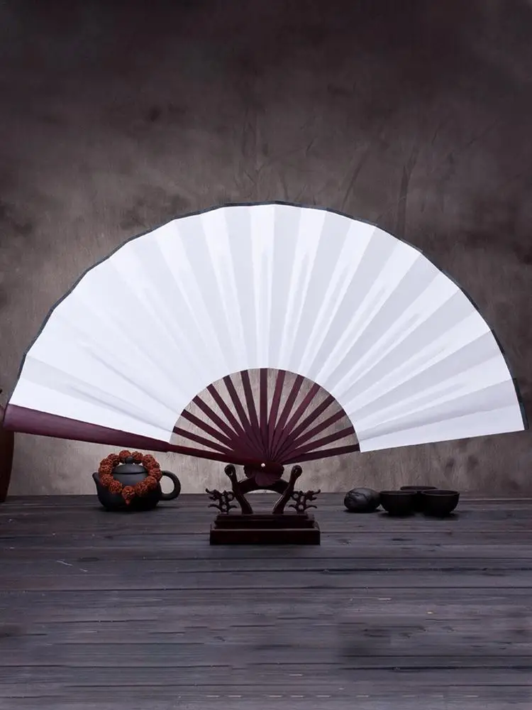 13/10 Zoll Handheld Folding Fans Seide Tuch Blank Faltbare Chinesische Fan DIY Schreiben Und Malerei Fans Für Teehaus Party verwenden – Detail 12
