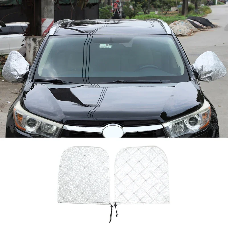 

For Toyota Highlander White Car Rearview Mirror Frost-Proof Snow-Proof Reflector Cover Car Accessories