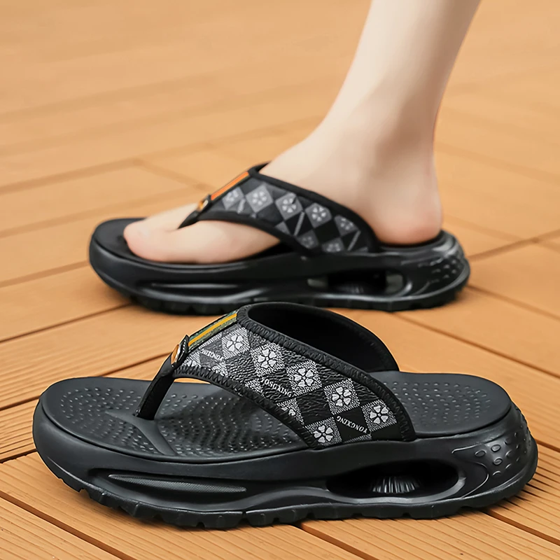 Flip-flops Men's slides casual slip on slippers summer new breathable light soft sole outdoor beach shoe Quick dry pool slippers - 3