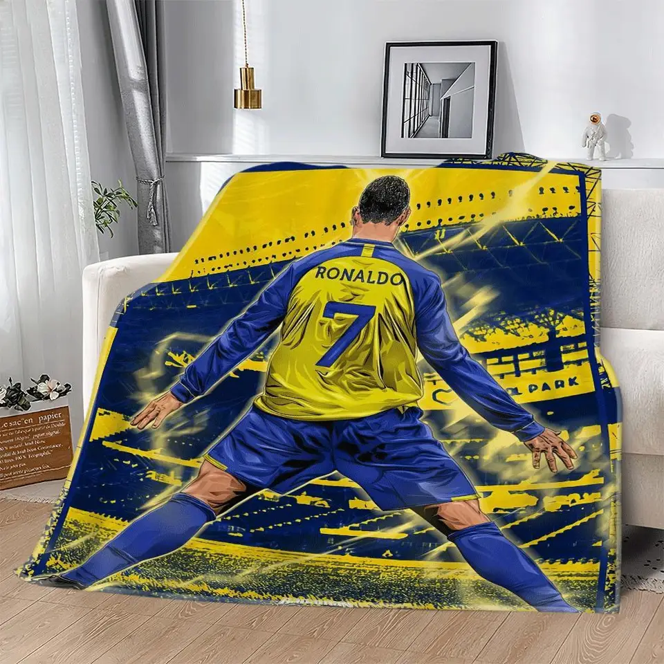 Cristiano Ronaldo Plush Football Decor Blanket