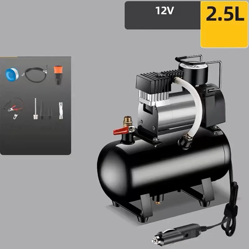 휴대용 전기 에어 컴프레서 자동차 에어 12V/220V 타이어 공기 주입기 오토바이용 소형 2.5L/4L/6L 용량 휴대용 에어 컴프레서