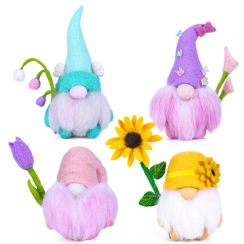 KRABALL Dwarf Wool Felting Kit With Instruction And Felting Needles For Beginners Doll Making DIY Non-finished Materials Package needle felting kit wool felting kit