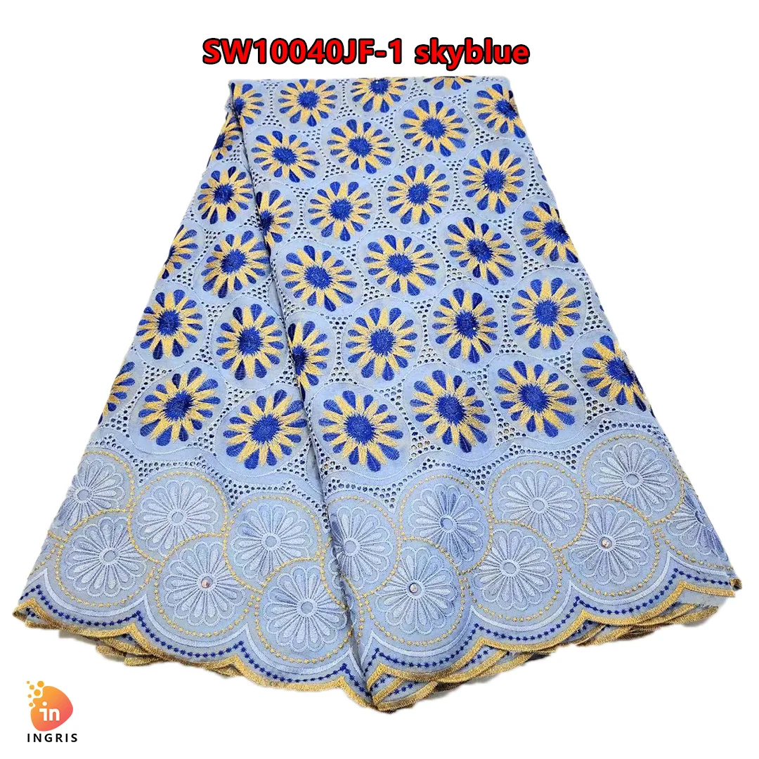 

African Lace Fabric 2022 High Quality French Gild Jacquard Brocade Laces Fabric For Nigerian Elegant Party Dress SW10040JF