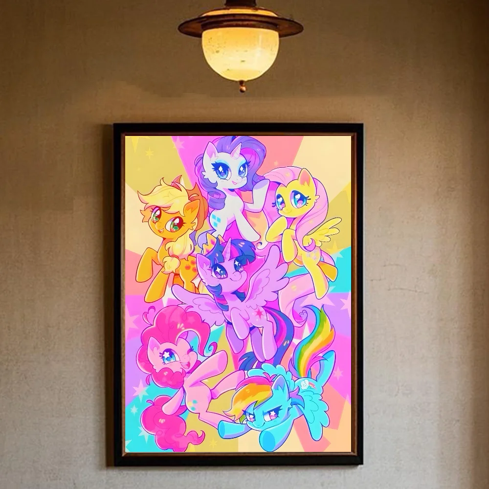 Cute M-My Cartoon P-Pony L-Little Poster HD art sticky wall waterproof home living room bedroom bar aesthetic decoration
