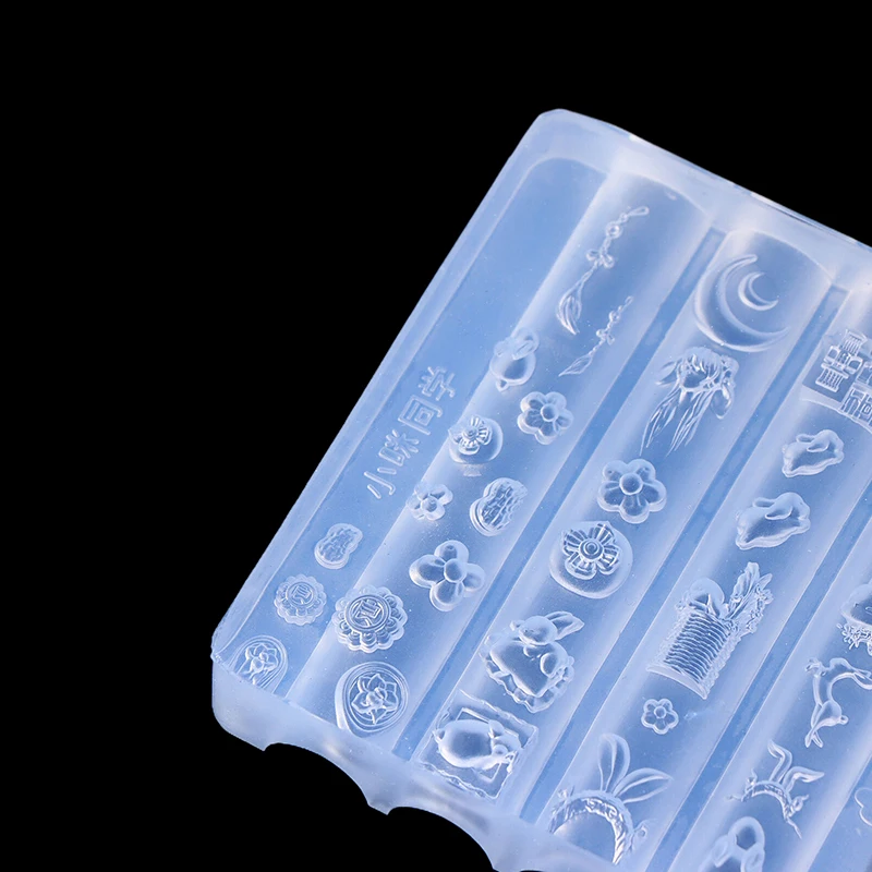 **1PC 귀여운 네일 몰드 실리콘 토끼 파라다이스 문 캐슬 아트 우아한 유화 스타일 네일 입체 템플릿 몰드**