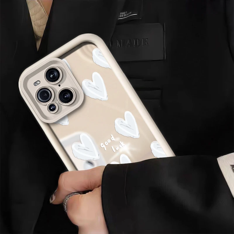 Love Heart Shockproof Makeup Mirror Phone Case Cover