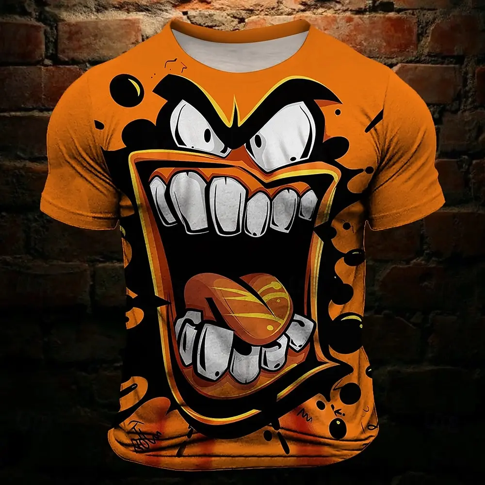 Men's Short Sleeve T shirt Funny Grimace 3D Print Vintage Fashion Crew Neck short sleeve t shirt