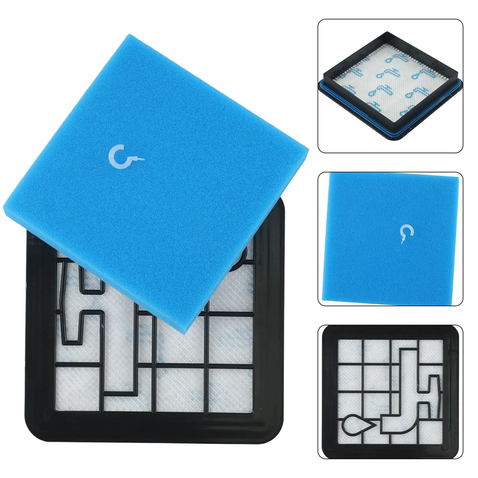 Filter+Sponge Vacuum Cleaner FC9330 9331 9350 Spare Parts Household Cleaning Replacement Accessories 1pc+1pc