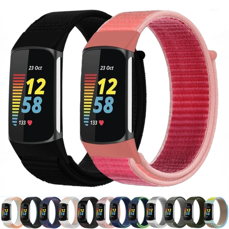 Cinturino In Nylon Per Fitbit Charge 5 Soft Sports Comodo Cinturino Accessorey Per Fitbit Charge 5 Band Traspirante Correa