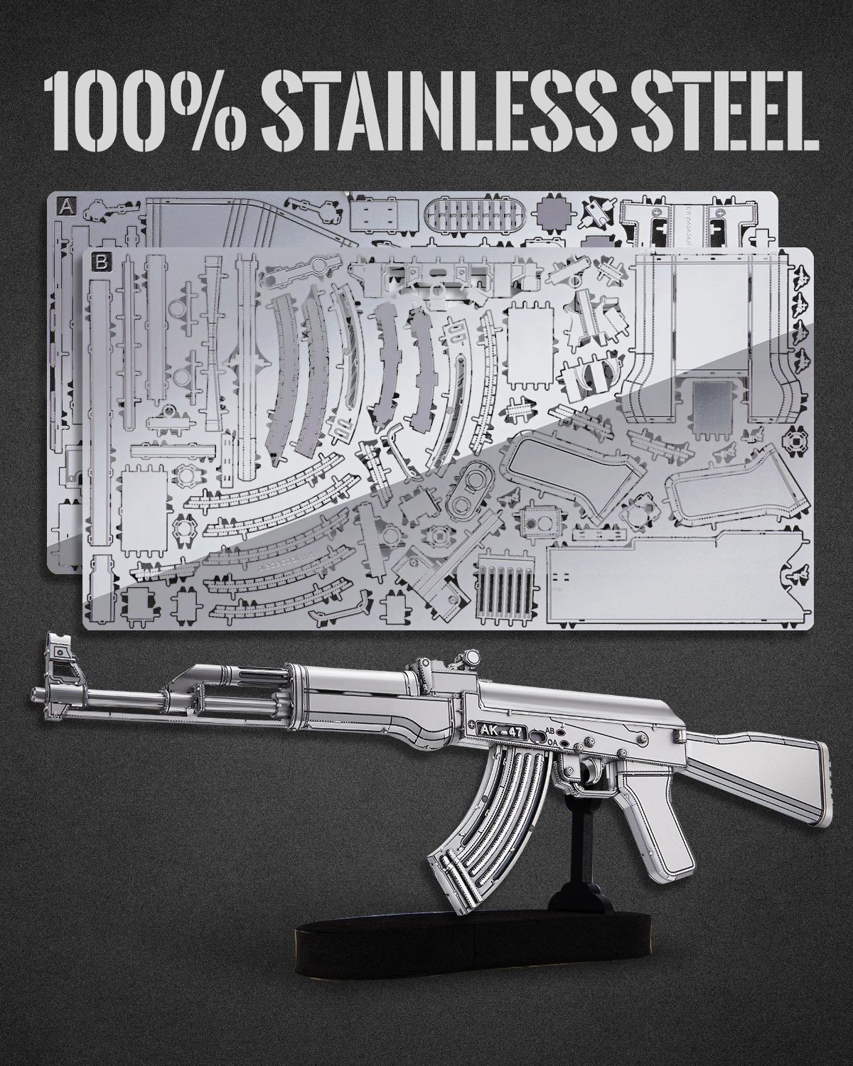 Piececool 3D Metal Puzzles for Adult AK-47 Assault Rifle Assembly