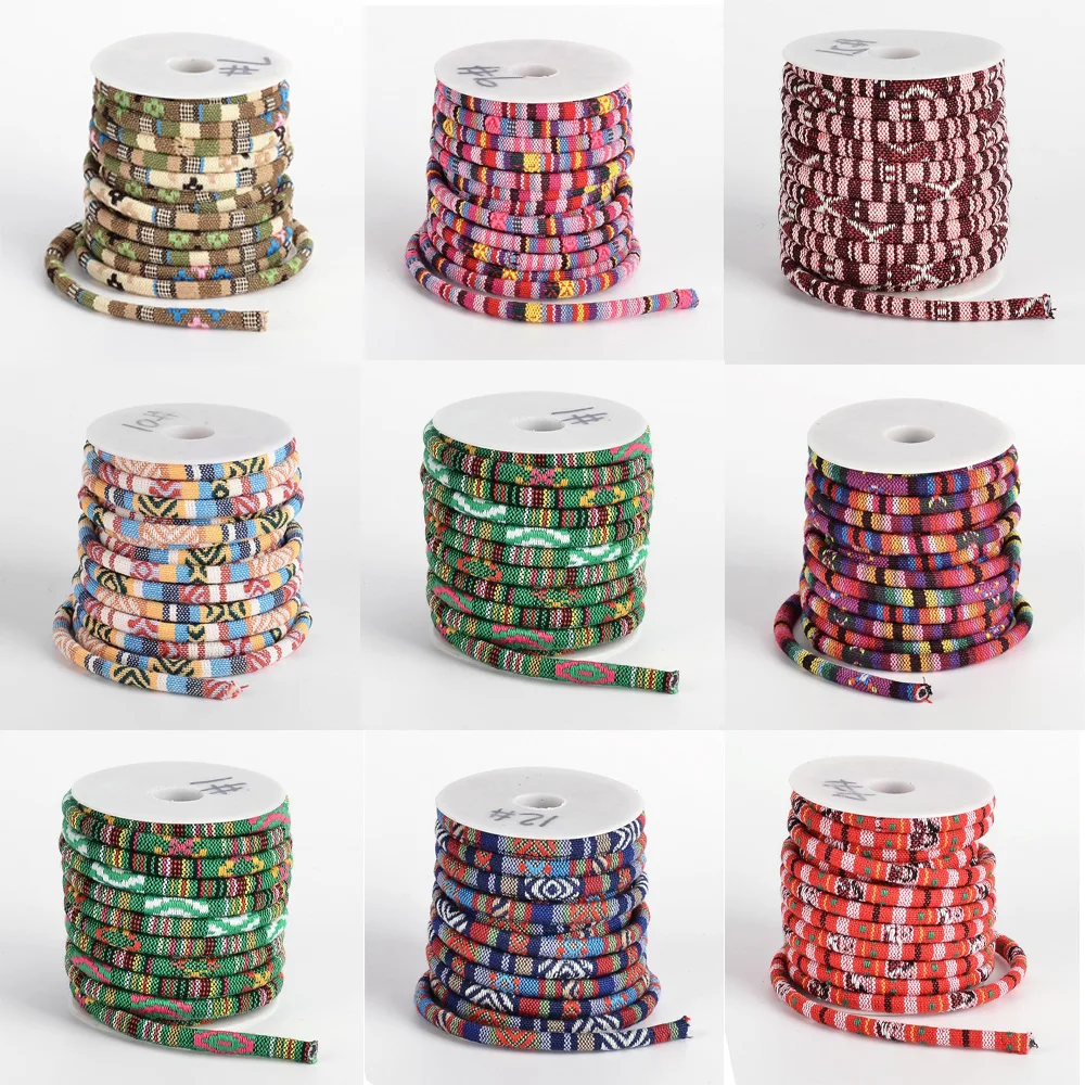 

10yards/Roll Ethnic Cord Polyester Cords Ropes Thread For DIY Jewelry Making Necklaces Bracelets Crafts Supplies Handmade