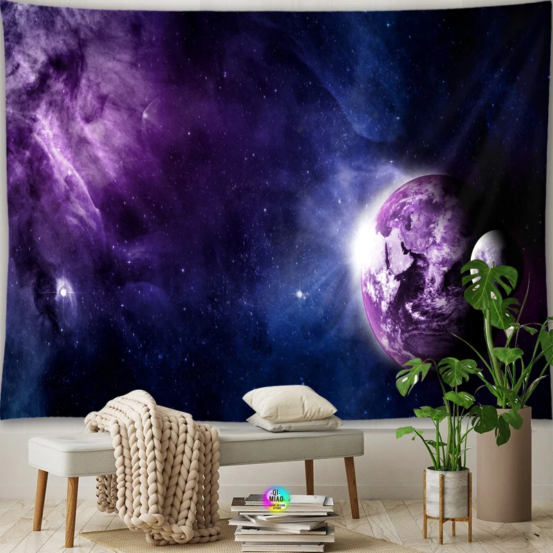 Weltraum Galaxy Universum Wandteppich Home Decor Planet Wandteppiche Sterne Wandbehang Wandbild für Schlafzimmer Astronaut Home Dekoration – Detail 4