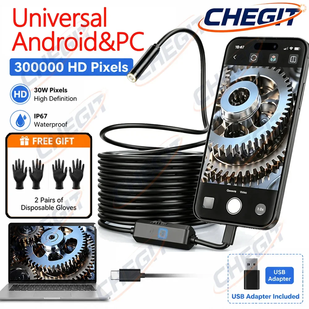USB Single Lens APP Endoscope Camera Android Mini Car Inspection Camera for Android Waterproof Pipeline Borescope Type C 1