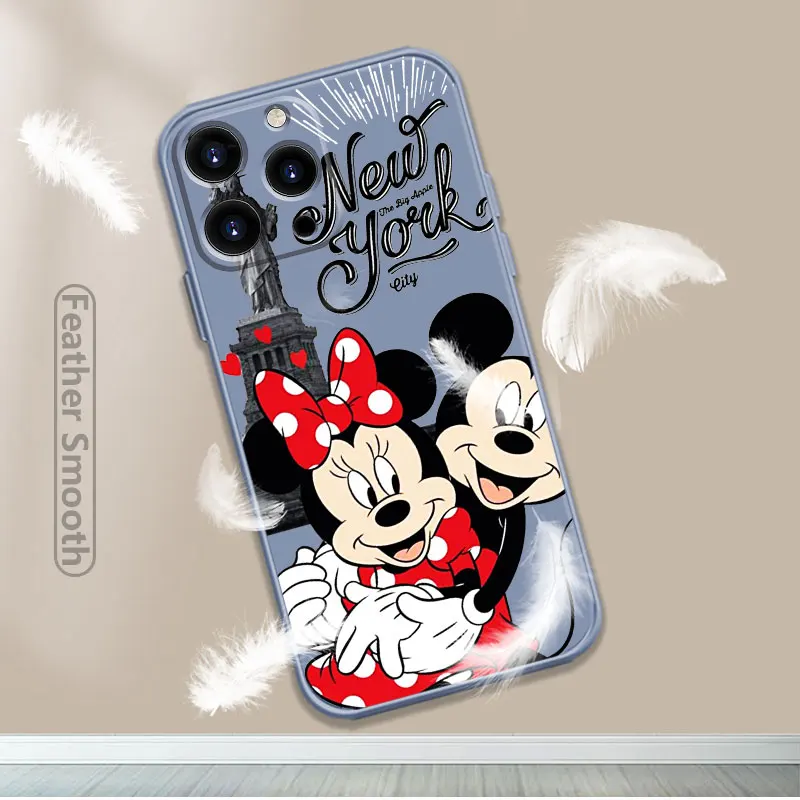 cheap iphone 13 mini case Mickey Minnie Mouse Square Liquid Case For iPhone 13 12 11 Pro Max 5S 6S 6 7 8 Plus X XR XS SE2022 12 13 Mini Candy Color Shell cute iphone 13 mini case