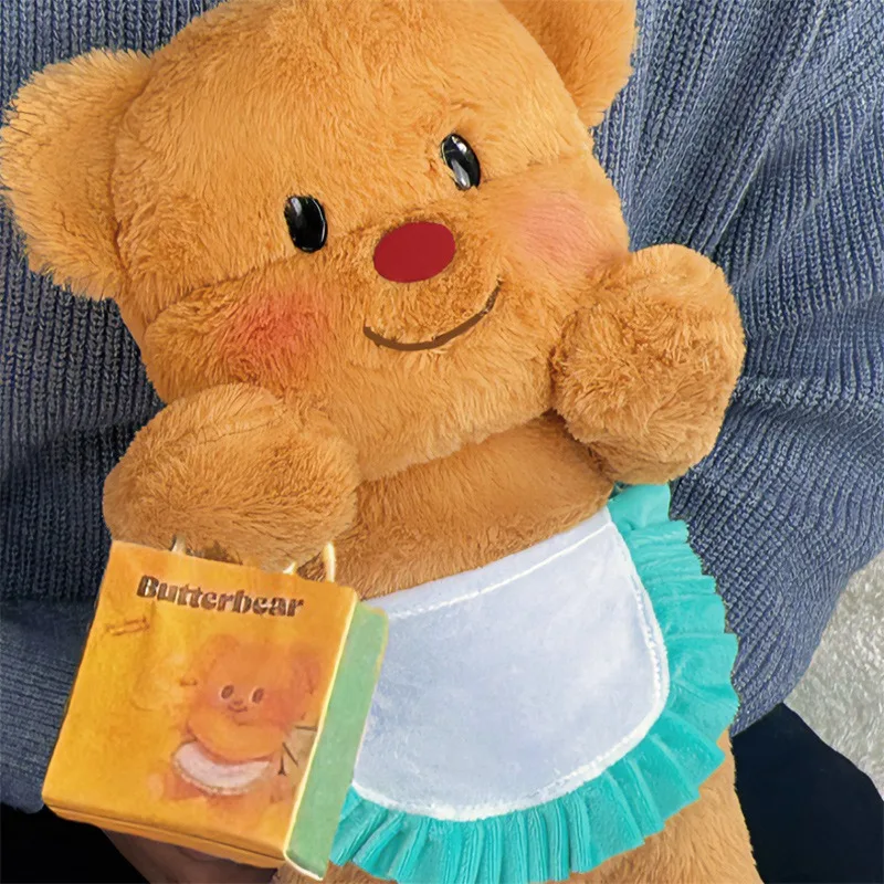 

Уникальный масляный медведь, плюшевая игрушка, фартук, платье, коричневый медведь, кукла, домашний декор, плюшевая игрушка, подарок для девочки на день рождения