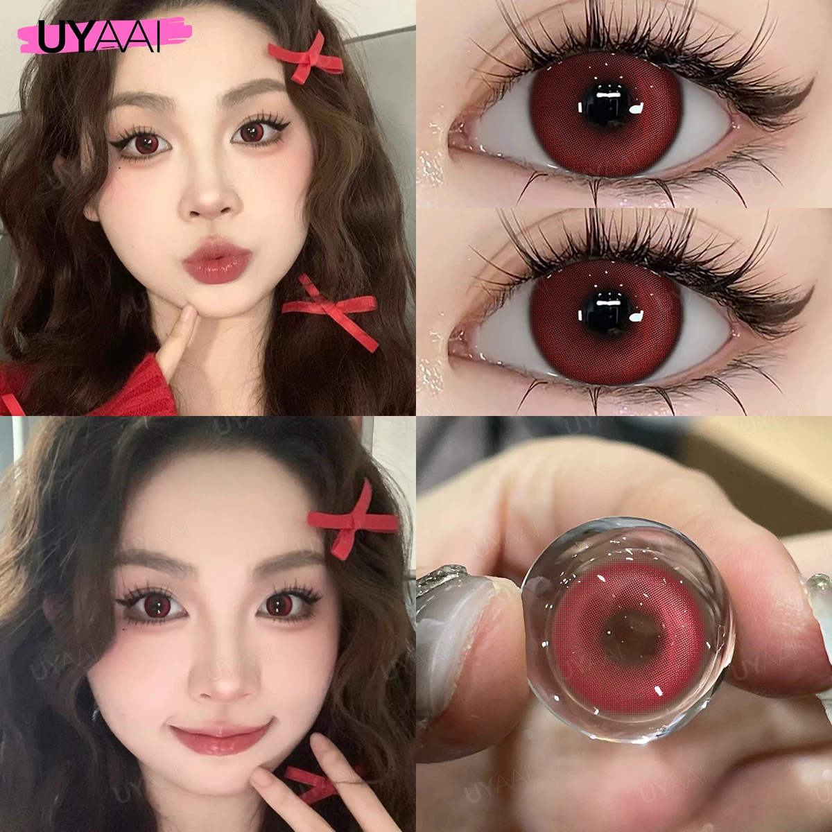 Natural Color Contact Lenses - Gray and Blue, Yearly Wear, 2 Pack