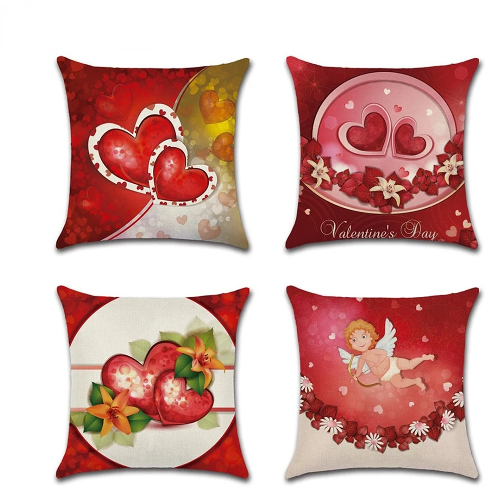 

New couple series Valentine's Day theme pillowcase cushion cover romantic home linen digital heat transfer decor