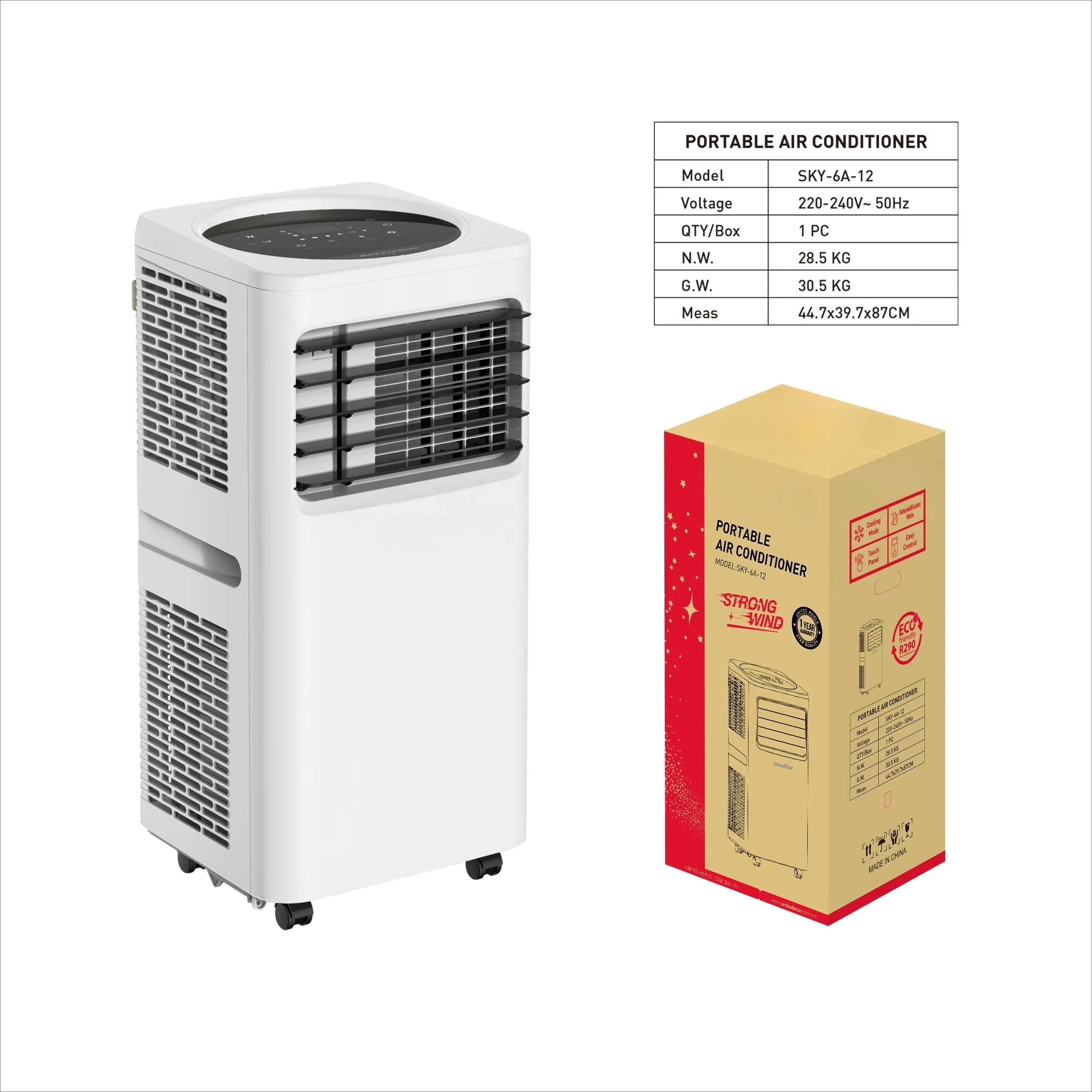 Climatiseur portable 12000 BTU R290 avec télécommande, 15 ans d'expérience d'usine, mini-refroidisseur mobile pour usage domestique 1