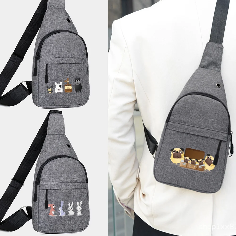 

Мужская нагрудная сумка с мультипликационным принтом, Повседневная модная сумка-мессенджер, деловая сумка с кошельком, 2023