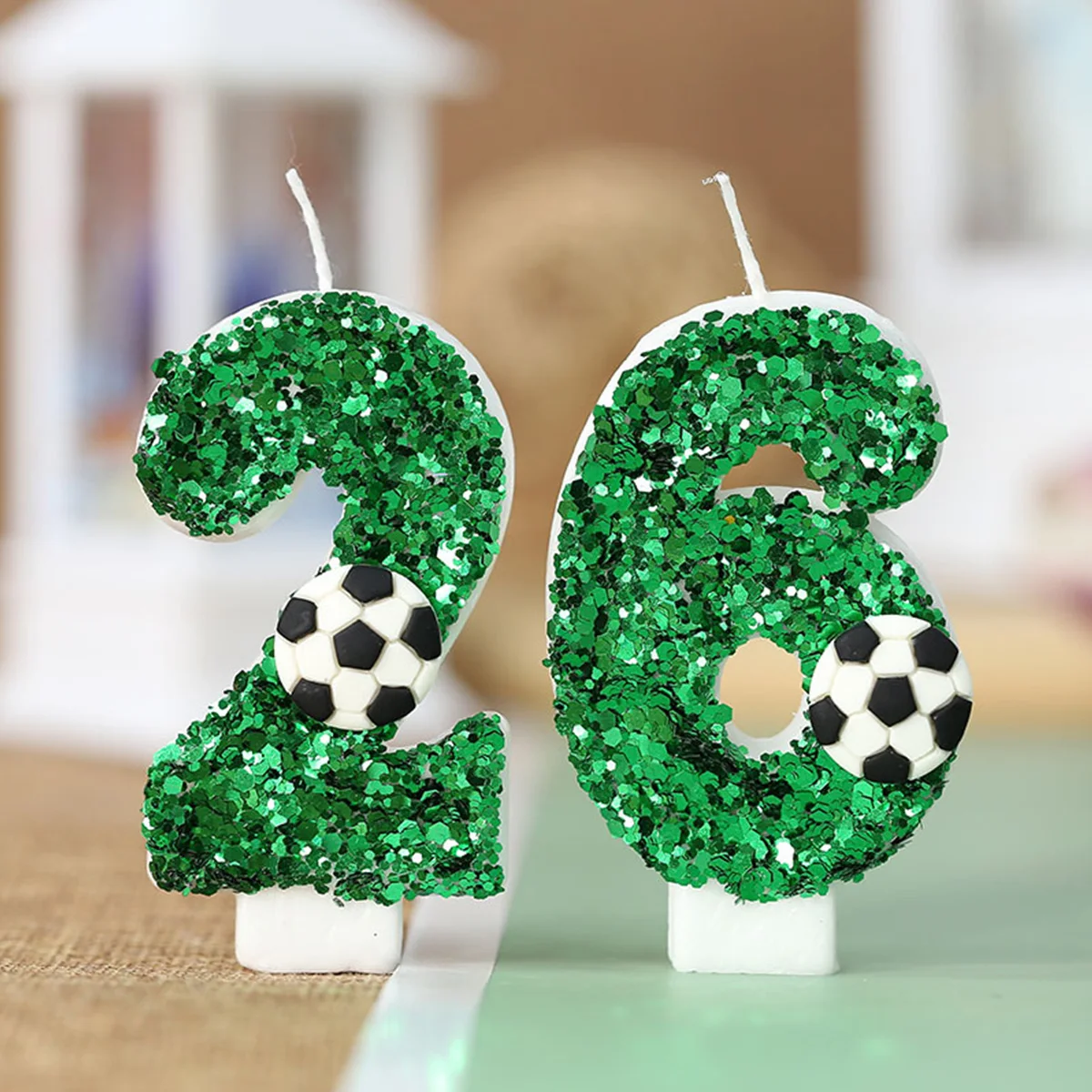 Candeline Per Torta 2° Compleanno – Forma Di Pallone Da Calcio – Decorazioni Tema Calcio Per Bambini E Bambine