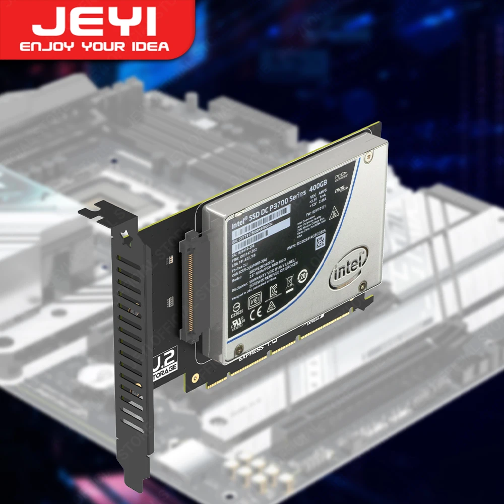 Adaptador Jeyi-u.2 para Pcie 4.0 Nvme 2.5 U.2 Sff8639 Ssd Cartão de Expansão Pcie x4 x8 X16 U.2 Ssd U.2 Drive Pex4sff8639