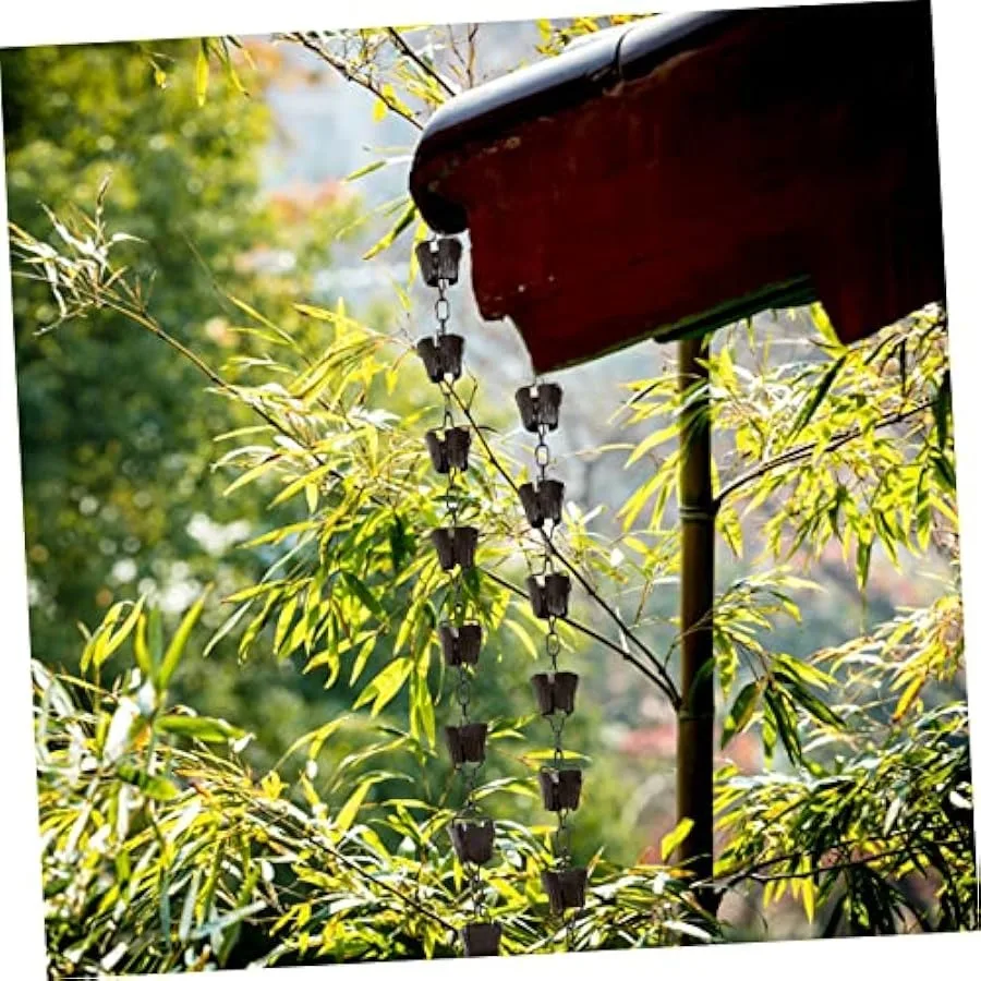 Garden Rain Chain Guttering Rain Bells Chains Gutters Compact Umbrella Chain for Bell Sprinkler Gutter Adapter Hose