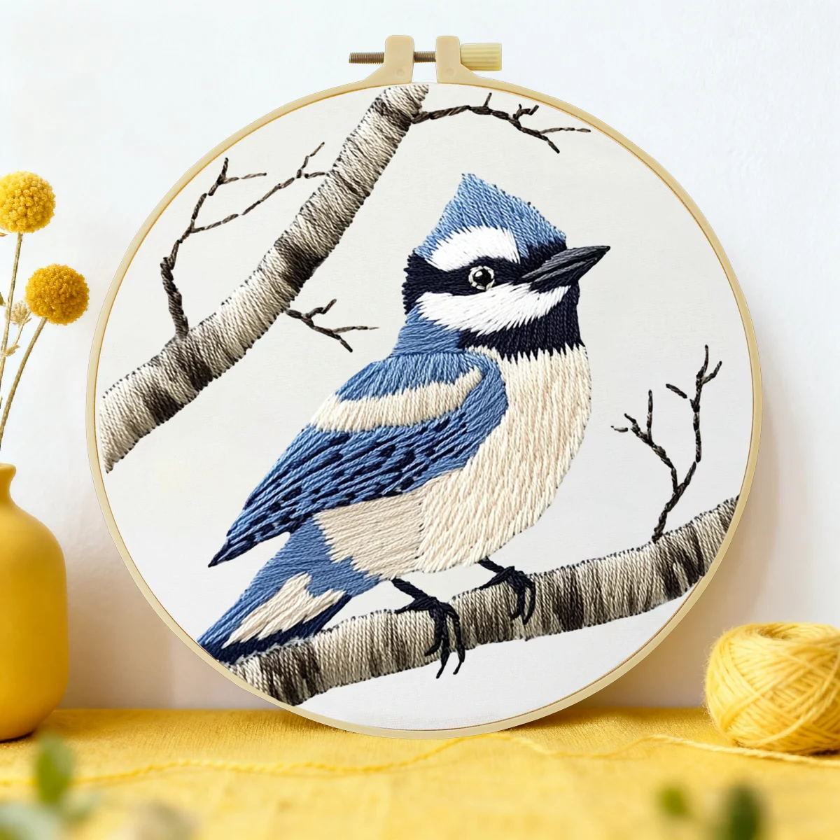 1 Stück 20X20CM/15X15CM 7,87/6,3 Zoll Vogel-Stickerei-Starter-Kit DIY-Kit DIY-Stickerei-Set Handarbeiten Nähkunst Nadelkunst
