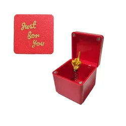 Creative Christmas Prank Gift Box - Funny Middle Finger Desk and Home Decor (Red)