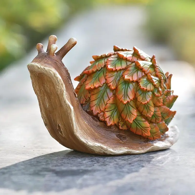 

Resin Leaf Snail Crafts Home Garden Gardening Resin Statue Creative Decoration