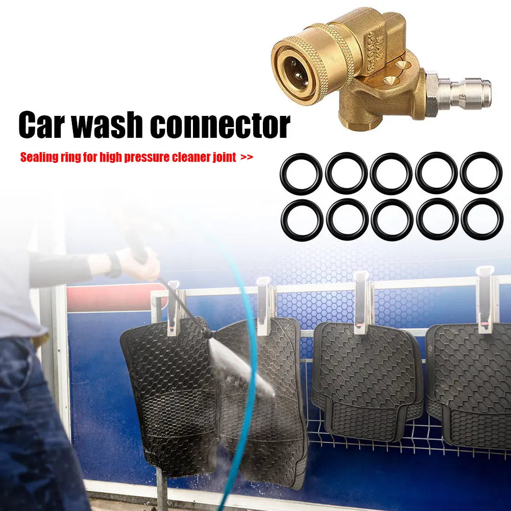 1/4 QC 피벗 커플러, 압력 세척기용 구리, 빠른 연결, 180 도, 1/4 인치, 4500PSI, O링 10 개 포함