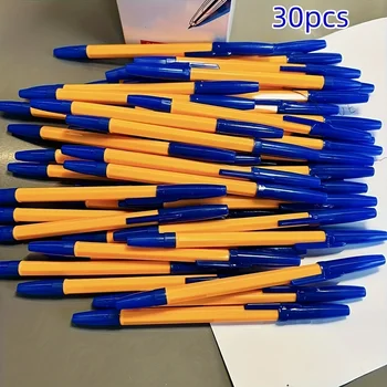 30 Penne a Sfera Originali a Punta Fine con Inchiostro a Lunga Durata, Cappucci Rimovibili, Adatte per Ufficio e Scuola