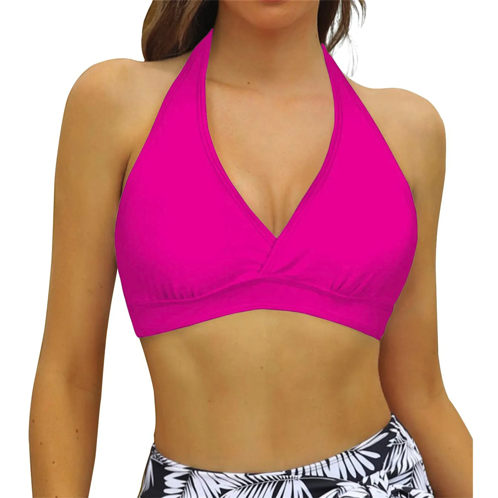 Women Sexy Bikini Tummy Swim Tops Women Lace Up Swimwear Tops Underwire Full Coverage Bikini Top Push Up Maillot De Bain Femme