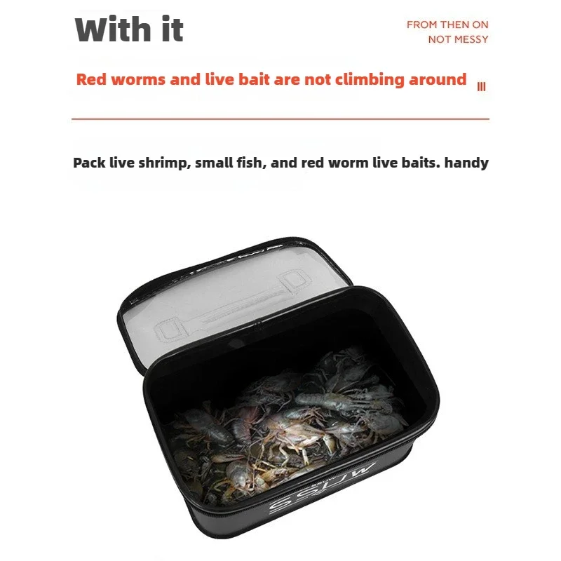 Fishing Tackle Box Portable EVA Fishing Tool Box Fishing Accessory Organizer Live Bait Storage Container 3L/5L/7L Large Capacity Water Container