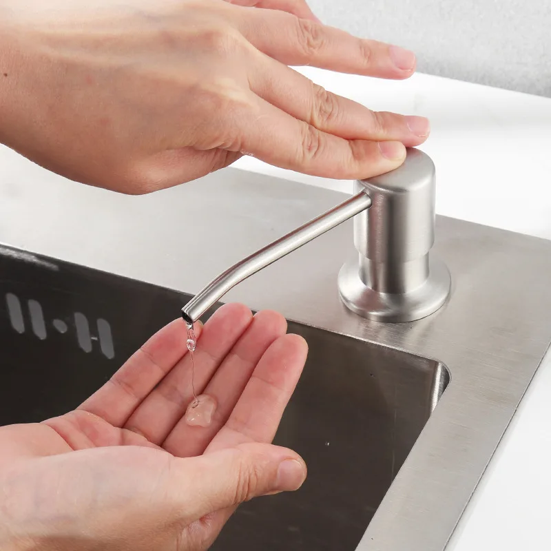 304 Stainless Steel Sink Soap Dispenser Kitchen Sink Hand Sanitizer Bottle Soap Dispenser Pump Head Extension Tube Presser 2
