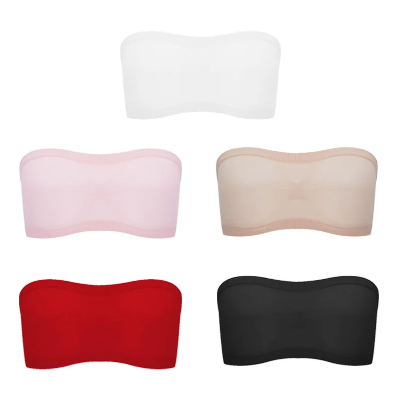 Description Picture 4 of itemBreathable Mesh Tube Bra Strapless Crop Tops Women Sexy Bralette Shouderless Bandeau Female No Padded Underwear Seamless Tank