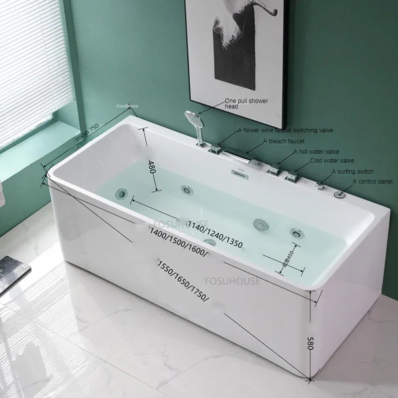 Modern Acrylic Bathtub Spa Tubs And Sauna Rooms Spa Bathtubs Sauna Rooms Bathtub Rectangle Comfortable Massage For Adult
