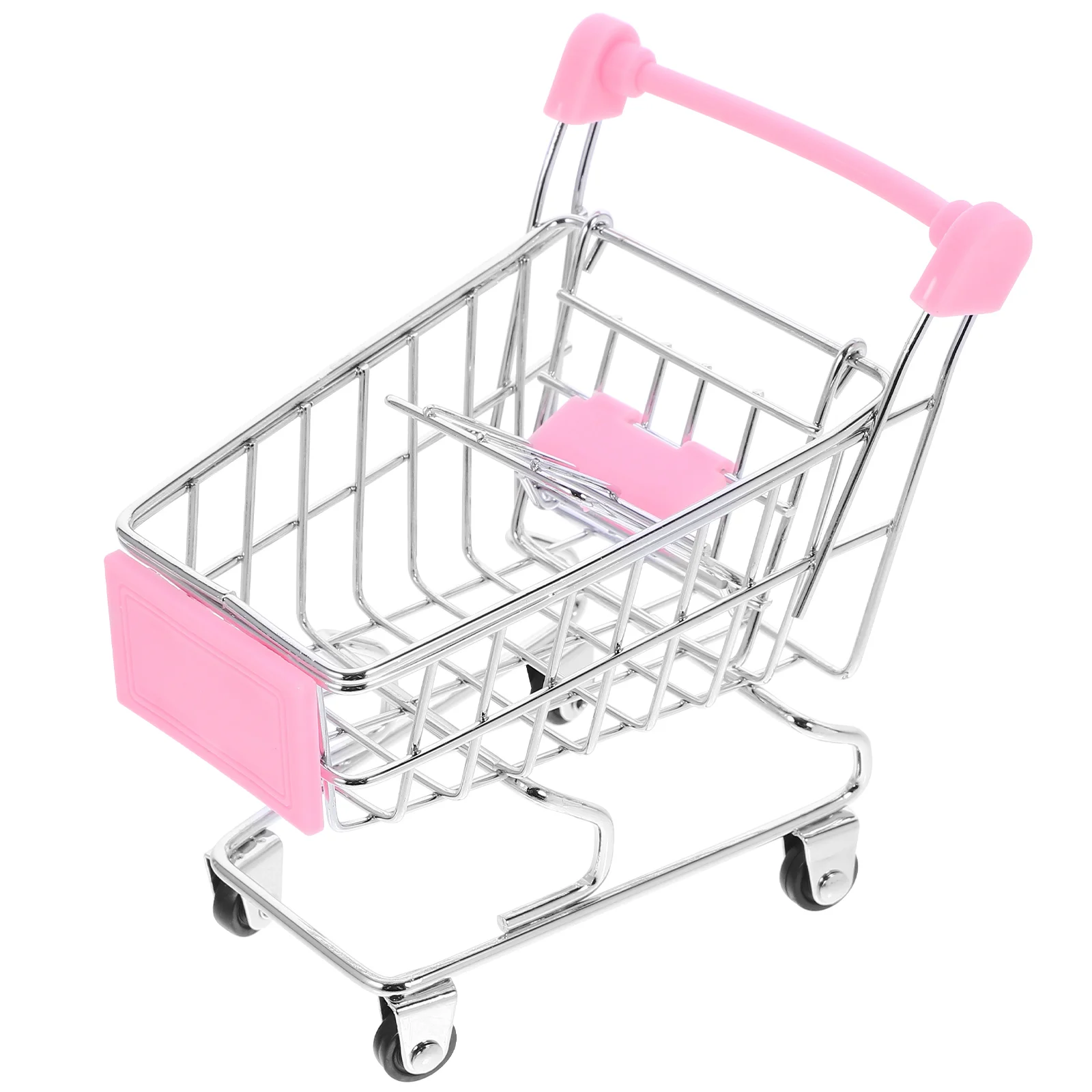 

Delicate Mini Shopping Cart Miniature Chopping Scene Decoration Toys Trolley Children for Pretending Game Accessory